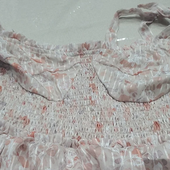 Petal & Pup Pink Floral Layered Midi Dress - Picture 5 of 7